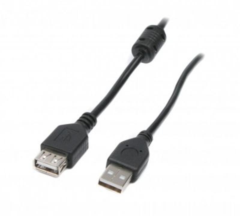 Кабель Maxxter (UF-AMAF-10) USB 2.0 AM - USB 2.0 AF, 3м, ферритовий фільтр