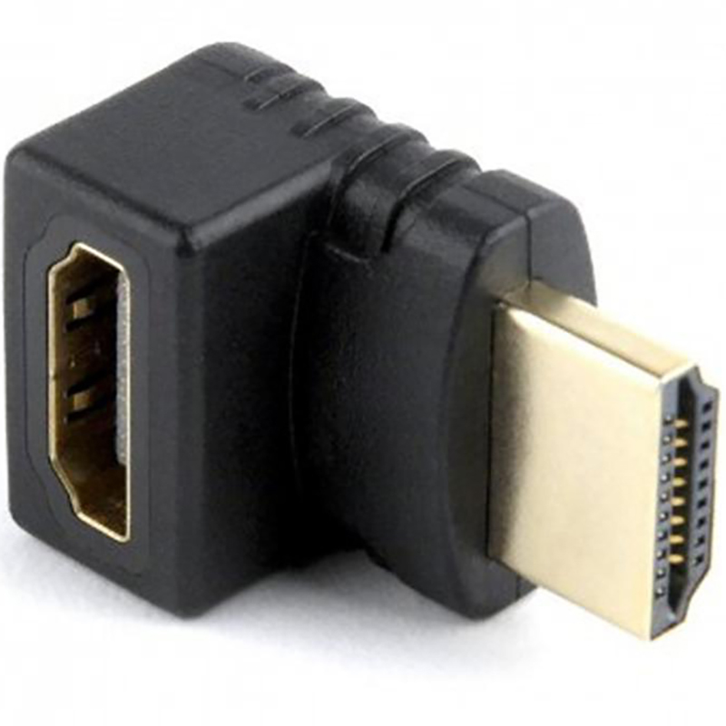 Адаптер Cablexpert HDMI - HDMI, M/F, Г-подібний, чорний (A-HDMI270-FML) пакет